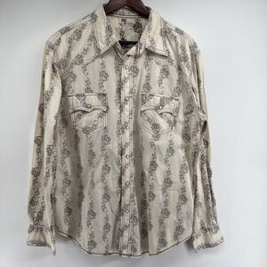 The Original Arizona Jean Company Western Rockabilly, Cowboy Rodeo Pearl Snap Lg